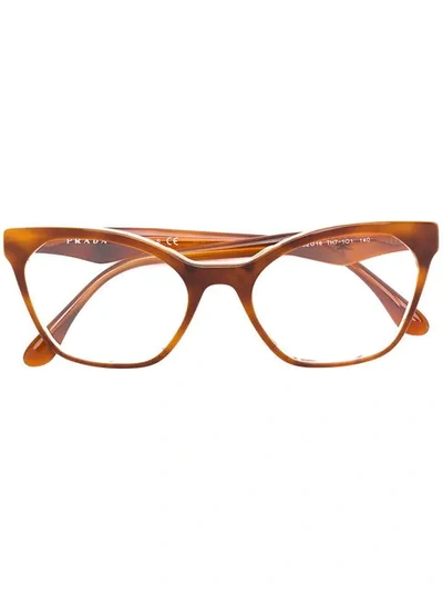 Prada Cat-eye Acetate Glasses In Brown