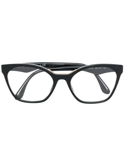 Prada Cat-eye Frame Glasses In Black