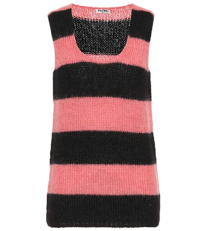 Miu Miu Mohair-blend Sweater Vest In Pink