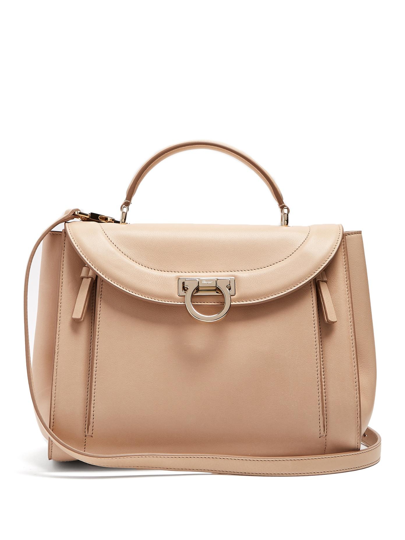 Salvatore Ferragamo Sophia Rainbow Small Leather Bag In Beige Multi