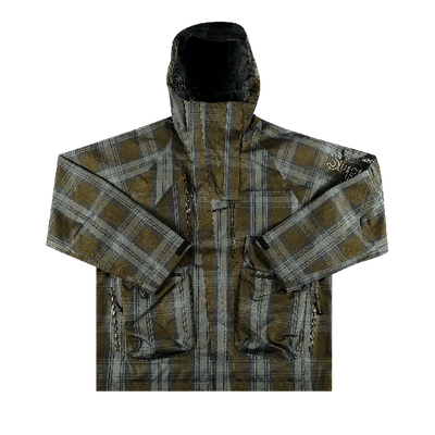 Pre-owned Supreme Gore-tex Tech Shell Jacket 'olive Plaid' In