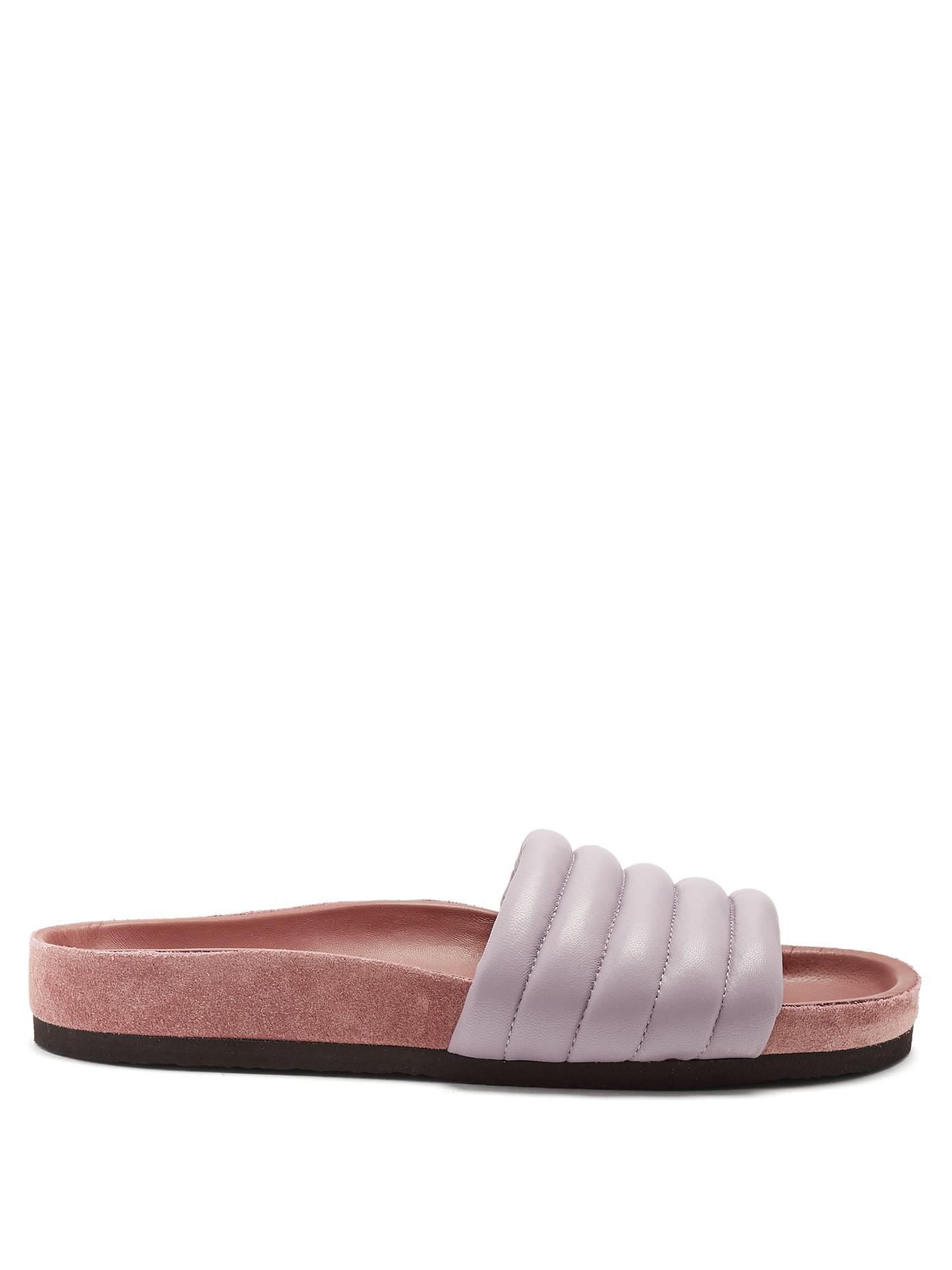 isabel marant hellea quilted leather slides