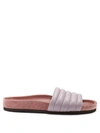 Isabel Marant Hellea Quilted-leather Slides In Purple