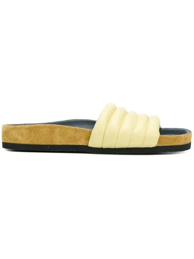 Isabel Marant Hellea Quilted-leather Slides In Light Yellow