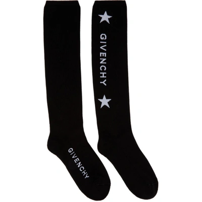 Givenchy Logo Star Intarsia Socks In Black
