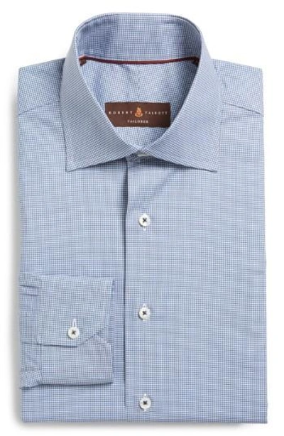 Robert Talbott Tailored Fit Check Dress Shirt In Navy