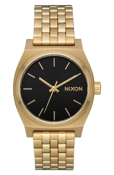 Nixon Time Teller Bracelet Watch, 31mm In Light Gold / Black Sunray
