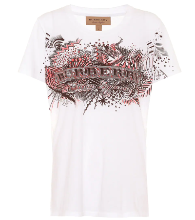 Burberry Darnely Scribble Graphic T-shirt In White