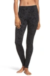 Onzie High-rise Flocked Leggings, Black In Black Flocking