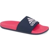 Adidas Originals Adilette Colorblock Logo Slide Sandal In Shock Pink