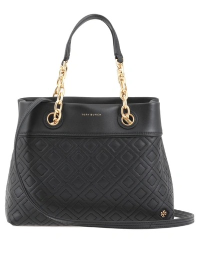 Tory Burch Flemming Small Tote In Black