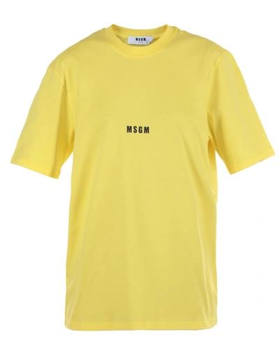 Msgm Cotton T-shirt In Yellow