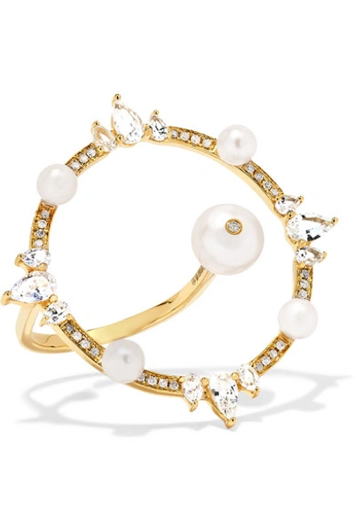 Anissa Kermiche Orbite 18-karat Gold, Diamond And Pearl Ring