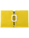 Jw Anderson Zip Merino Wool Knit Neckband In Yellow