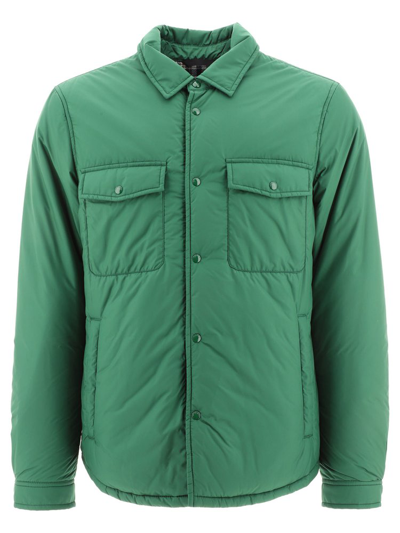 Woolrich Buttoned Padded Jacket In Green