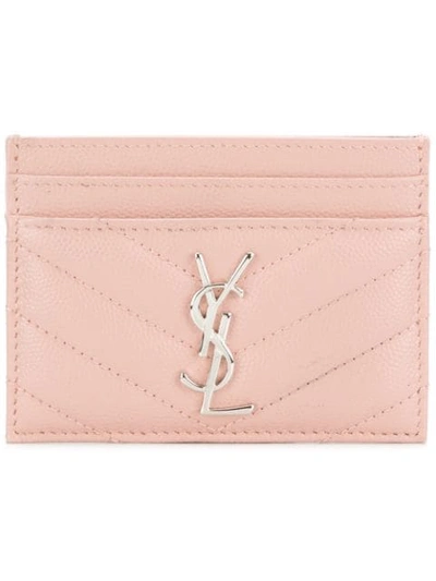 Saint Laurent Loulou Credit Card Case In Pink
