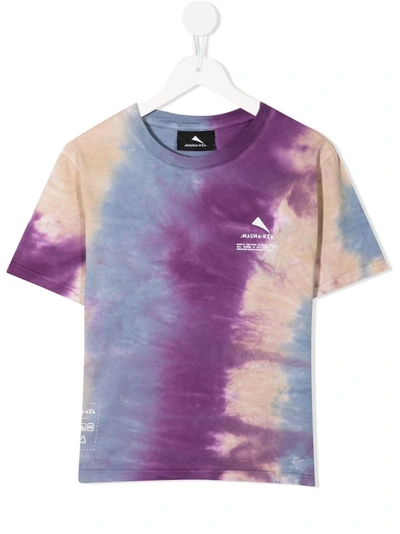 Mauna Kea Kids' Tie-dye Logo-print T-shirt In Purple