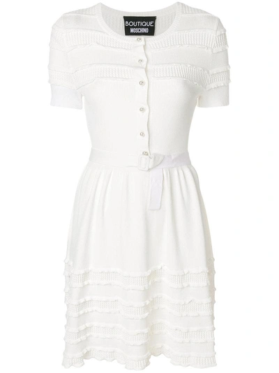 Boutique Moschino Frill Detail Ribbed Dress