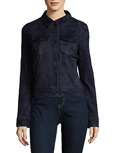 J Brand Ethel Leather Jacket In Black Iris