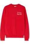 Double Trouble Gang The Lonely Hearts Club Embroidered Cotton-blend Jersey Sweatshirt In Red