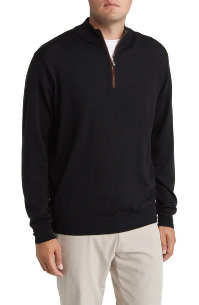 Peter Millar Crown Autumn Crest Quarter Zip Sweater In Black