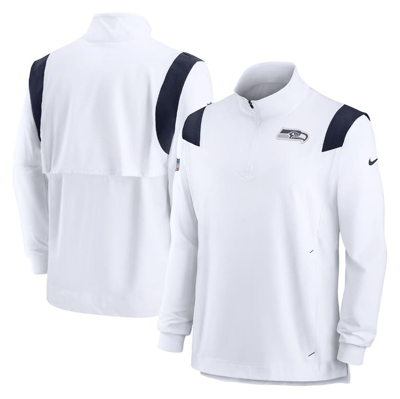 Nike Men's Repel Coach (nfl Seattle Seahawks) 1/4-zip Jacket In White