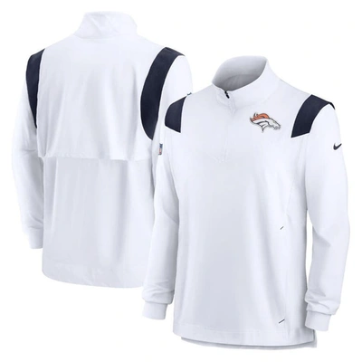 Nike Men's Repel Coach (nfl Denver Broncos) 1/4-zip Jacket In White