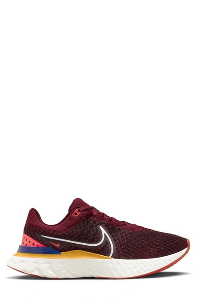 Nike React Infinity Run Flyknit 3 Running Shoe In Dark Beetroot/university Gold/bright Crimson/white