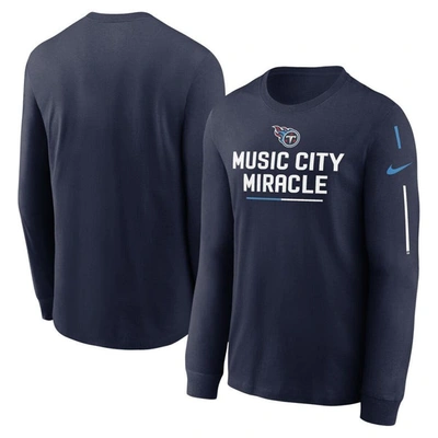 Nike Men's Team Slogan (nfl Tennessee Titans) Long-sleeve T-shirt In Blue