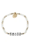 Little Words Project Faith Beaded Stretch Bracelet In Empire/ White