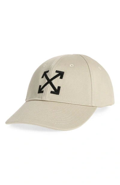 Off-white Arrow Embroidered Baseball Cap In Beige