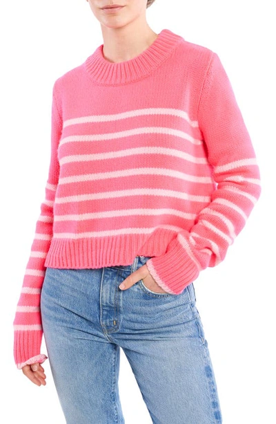 La Ligne Mini Marin Striped Wool-blend Sweater In Pink Multi