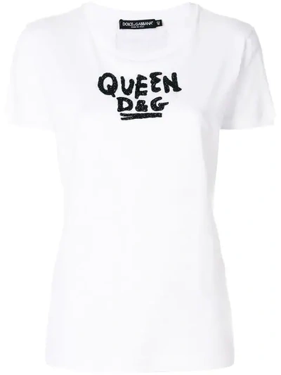 Dolce & Gabbana Embellished Cotton T-shirt In White