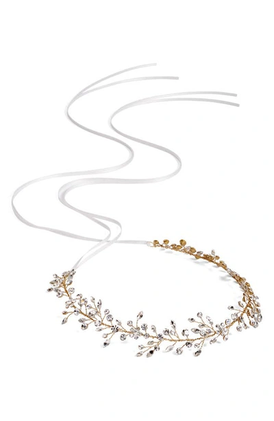 Brides And Hairpins Brides & Hairpins Bianca Crystal Halo & Sash In Gold