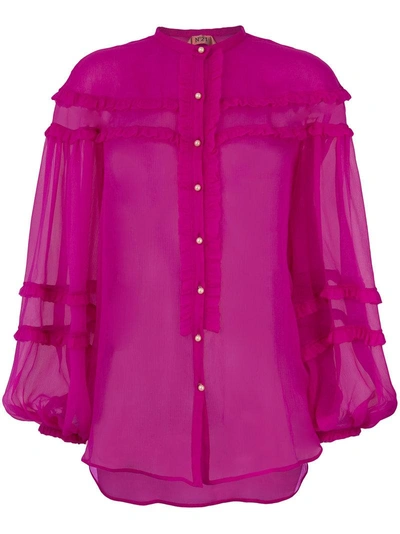 N°21 Sheer Frill Blouse In Pink