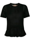 N°21 Nº21 Layered Hem Knitted Top - Black