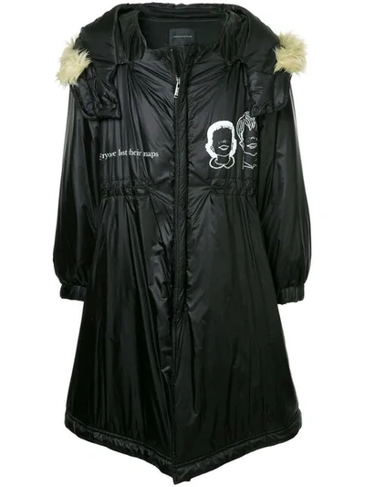 Undercover Oversized Hooded Raincoat In Black