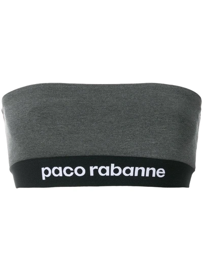 Paco Rabanne Branded Bandeau Top - Grey