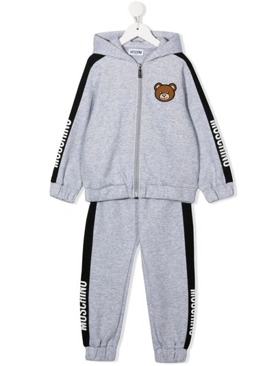 Moschino Kids' Logo-print Cotton Tracksuit In Grey