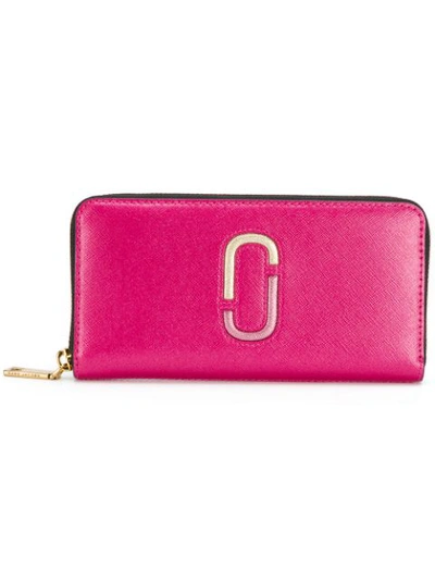 Marc Jacobs Snapshot Continental Wallet In Pink & Purple