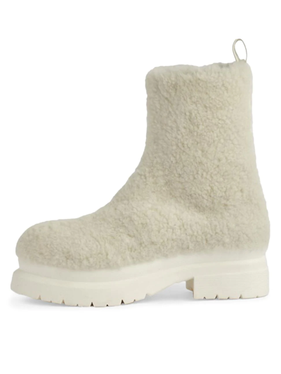 Jw Anderson Shearling Ankle Boots In White