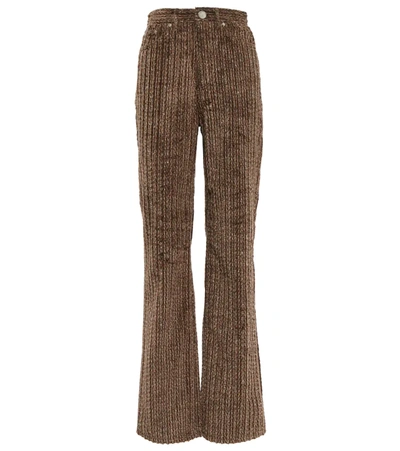 Acne Studios Corduroy High-waisted Trousers In Brown