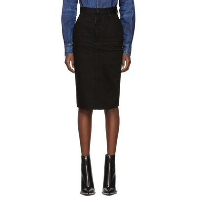 Dsquared2 Denim Pencil Skirt In 900 Black