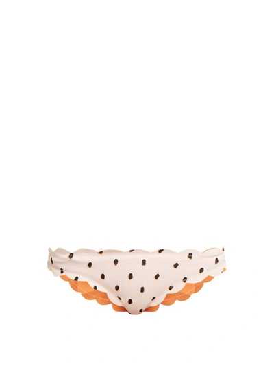Marysia Antibes Scallop-edged Spotted Bikini Briefs In Pink