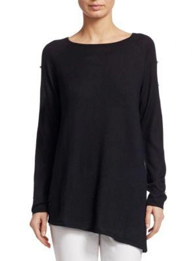 Tse X Sfa Cashmere Pearl-sleeve Top In Black