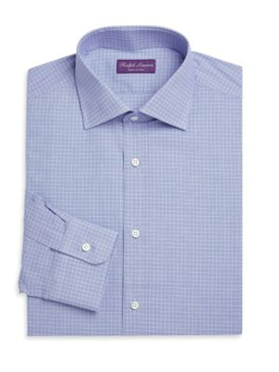 Ralph Lauren Micro-glen Plaid Check Dress Shirt In Multi Blue
