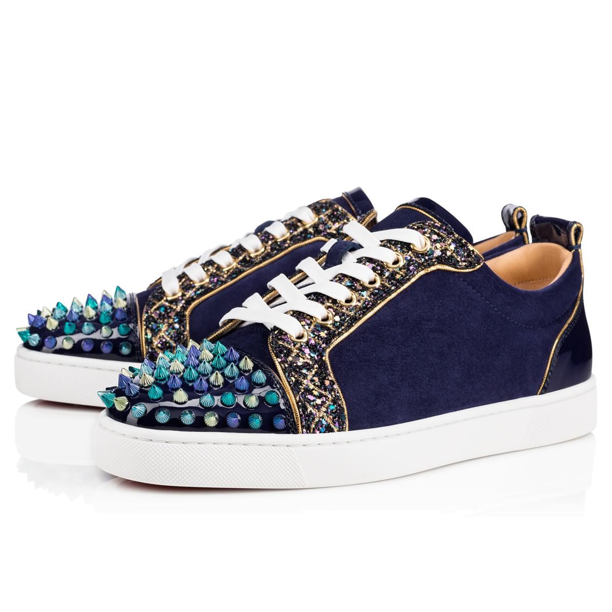 Christian Louboutin Louis Junior Spikes Men's Flat In Version China Blue |  ModeSens