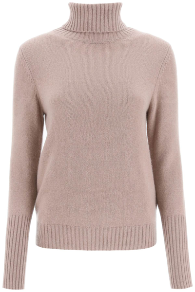 Allude Cashmere Turtleneck Sweater In Pink