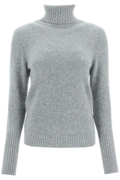 Allude Cashmere Turtleneck Sweater In Grey Cashmere