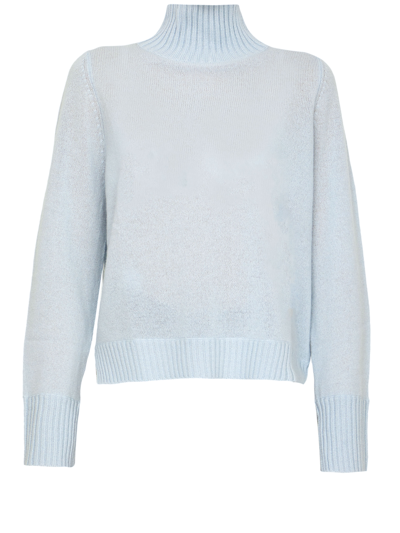 Allude Light-blue Wool Cashmere Sweater In Light Blue
